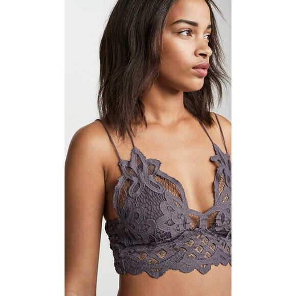Free People Adella Bralette Bra - Dark Grey / Charcoal - Picture 4 of 11